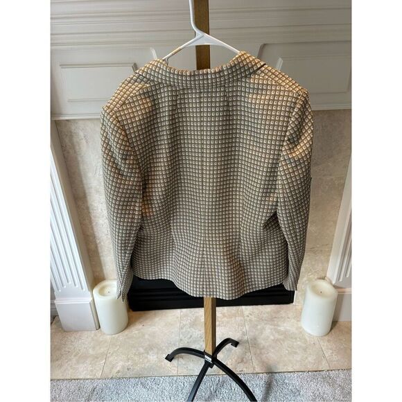 Sag Harbor Tweed Blazer Trapeze Suit Jacket Women’s Size 16W Coat Beige and Crea - Picture 3 of 7